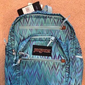 NWT Jansport Blue Marble Chevron backpack